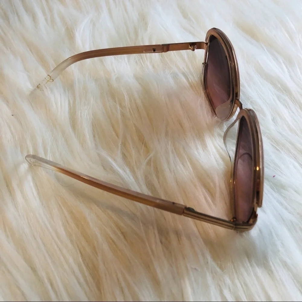 NWT Jessica Simpson Oversized square Sunglasses Rose Gold/Blush pink.